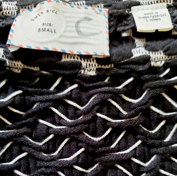 Anthropologie black and white weaved knitted top - Picture 6 of 6